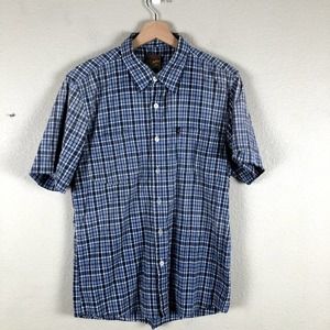 Pineapple Connection Shirt Blue White Plaid Collared Button Up Size X Large